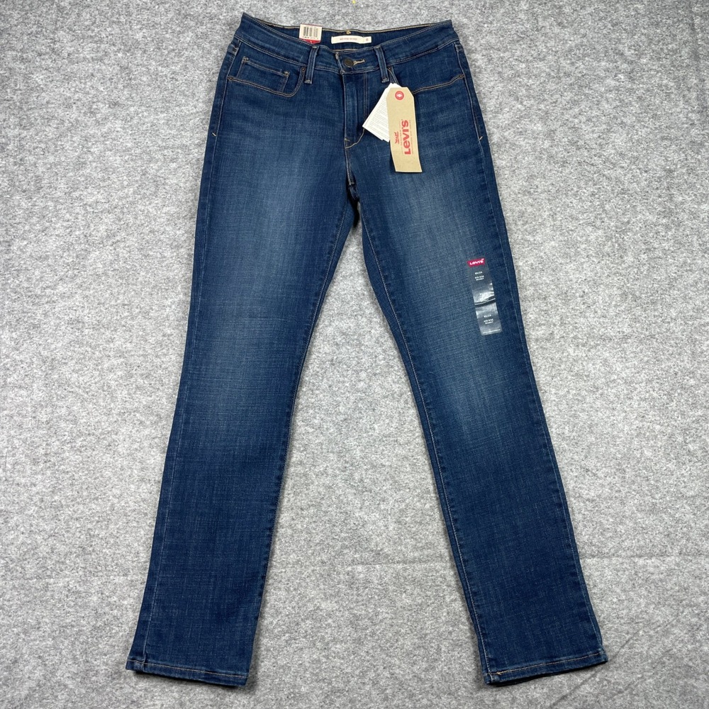 Levis Jeans Womens 8 Short W29 L30 Blue Mid Rise Skinny Stretch Denim NEW